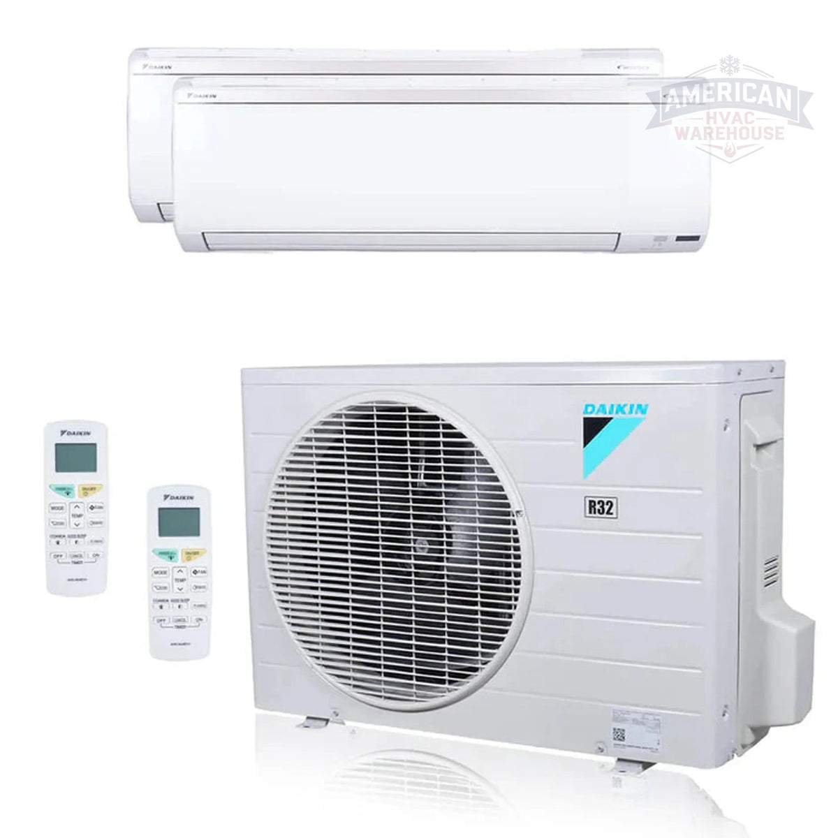 Daikin MXM Series 36000 BTU 20.6 SEER2 2 Zone R32 Ductless Mini Split Heat Pump System - 18K+18K