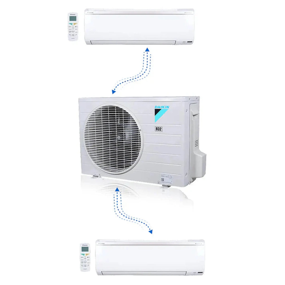 Daikin MXM Series 24000 BTU 20.6 SEER2 2 Zone R32 Ductless Mini Split Heat Pump System - 15K+18K