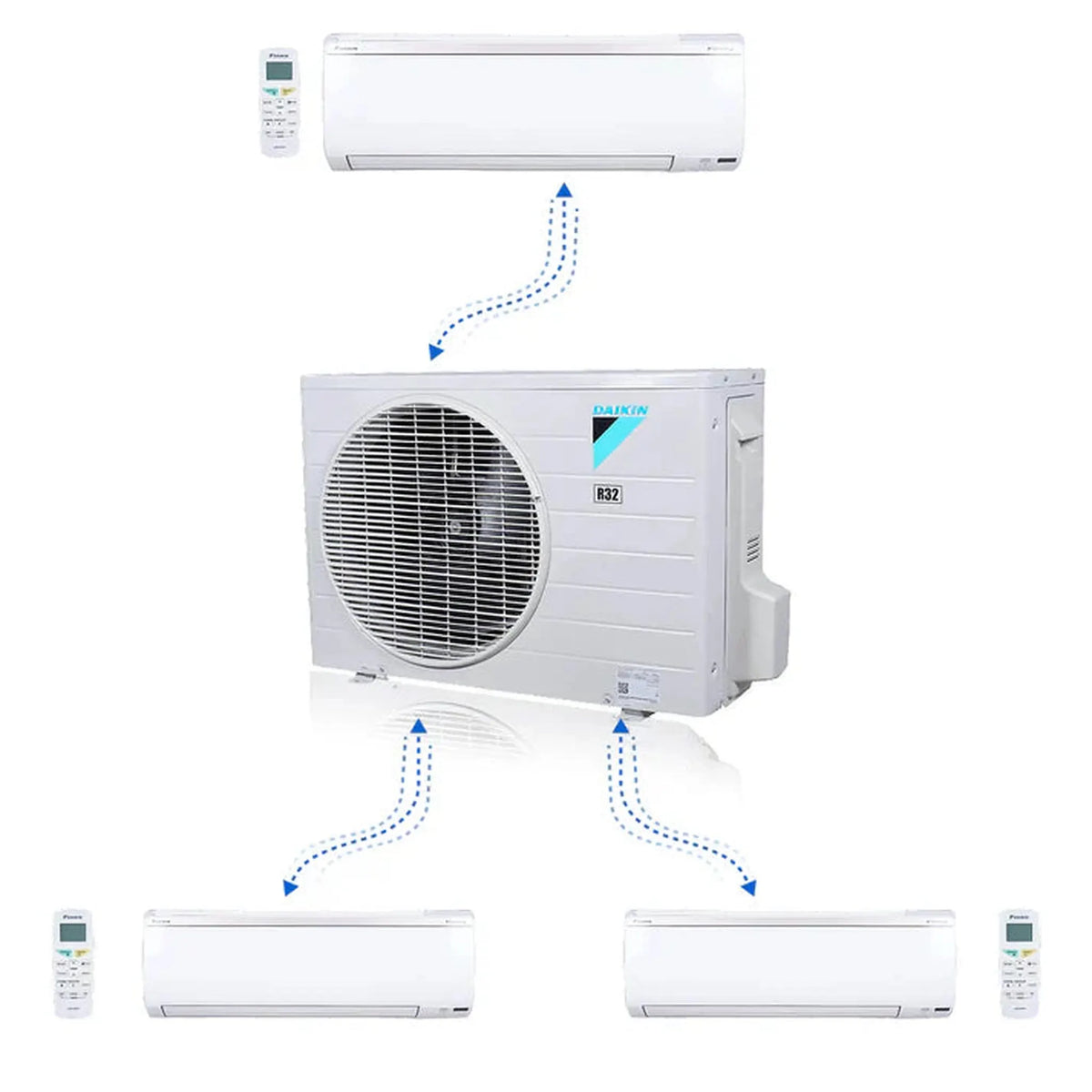 Daikin MXM Series 36000 BTU 20.6 SEER2 3 Zone R32 Ductless Mini Split Heat Pump System - 15K+15K+18K