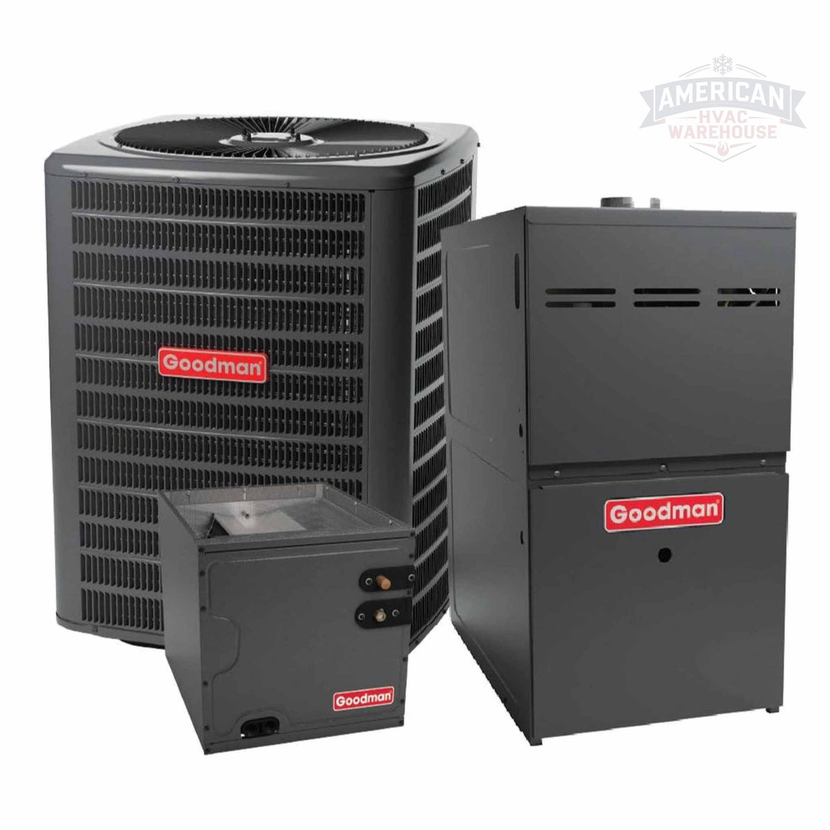 Goodman 1.5 Ton 16 SEER2 R32 AC and 80% AFUE 80K BTU Gas Furnace System - Upflow