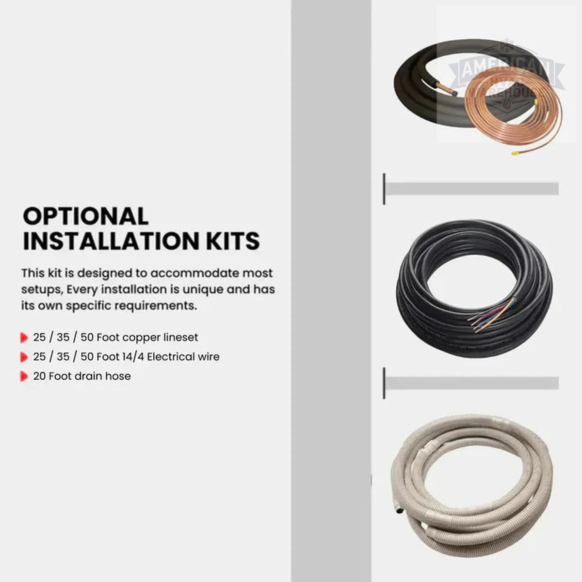 Daikin Installation Kit for 24K / 30K / 36K BTU Air Handler