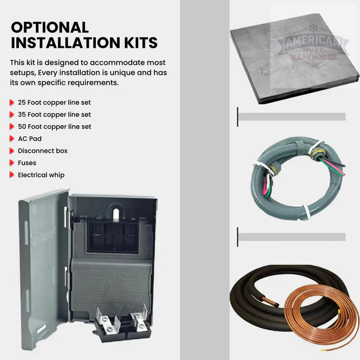 Goodman Installation Kit with Line Set for 3.5-5 Ton System