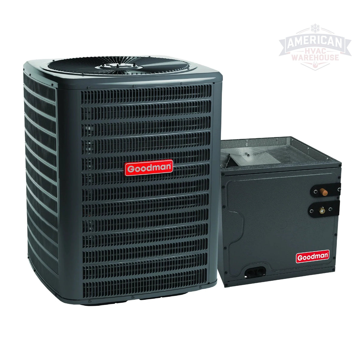 Goodman 2.5 Ton 14.3 SEER2 R32 Air Conditioner & 21" Vertical Cased Coil